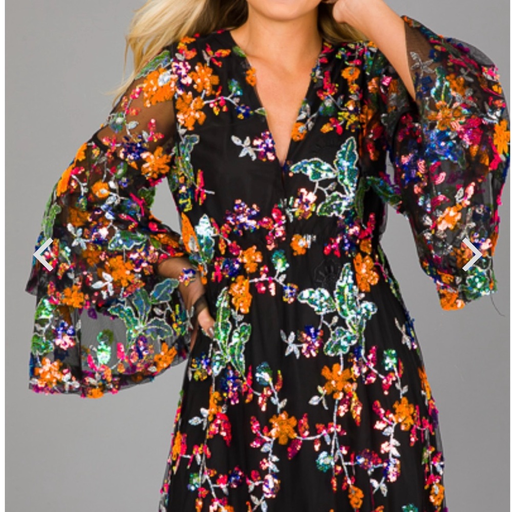 Floral Black Dress